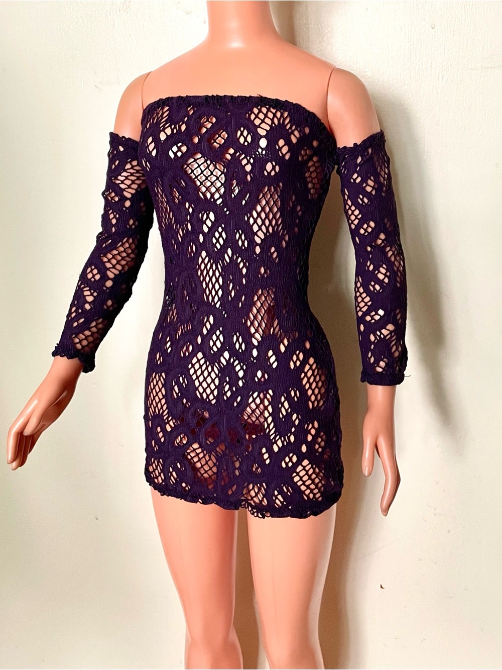 Dark Purple Lace Mini  Dress for My Size Barbie Doll 36".  New